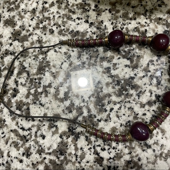 Antique Art Deco Old Brass Ornate Bohemian Boho Statement Necklace - Picture 6 of 8